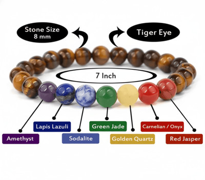 Crystal And shades Crystal, Tiger's Eye, 7 Chakra Beads, Agate, Crystal, Jade, Quartz Bracelet