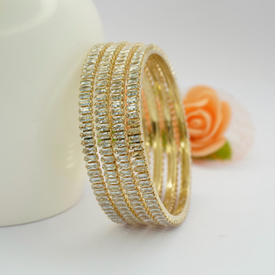 Panini Jewels Brass Gold-plated Bangle Set(Pack of 4)