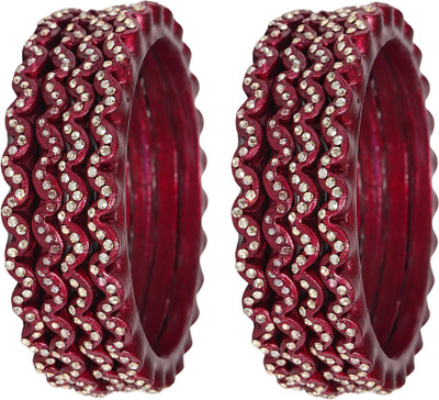 ZULKA Lac Diamond, Zircon Bangle Set(Pack of 8)