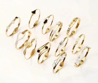 PURVIKA Stainless Steel Zircon Gold-plated, NA Ring Bracelet