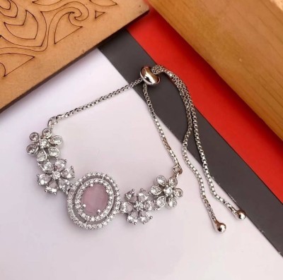 Hemshail Alloy Diamond Silver Bracelet