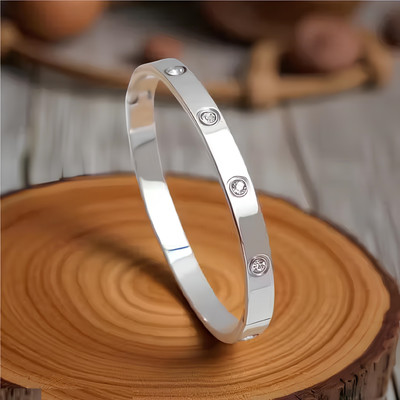 Ruhi Collection Stainless Steel Cubic Zirconia Titanium Bracelet