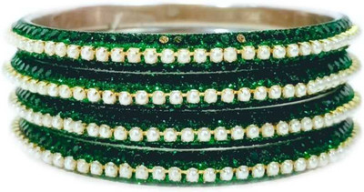RKGlow Brass, Lac Bangle Set(Pack of 4)