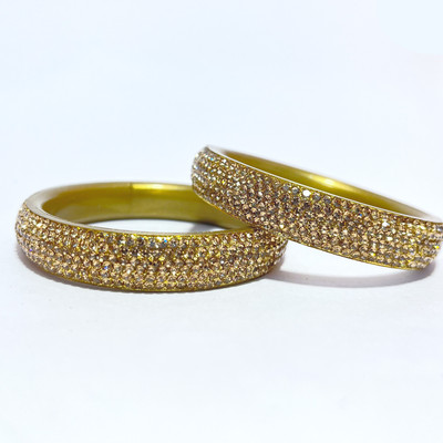 ShadowQueen Plastic Cubic Zirconia Bangle Set(Pack of 2)