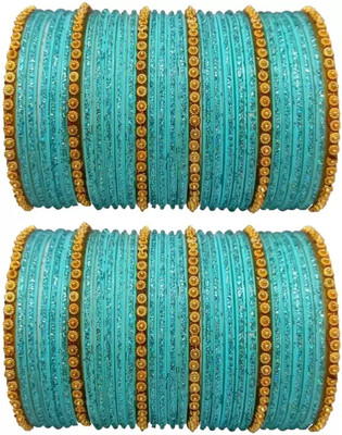 BUSINESS EMPIRE Glass Cubic Zirconia Bangle Set(Pack of 2)