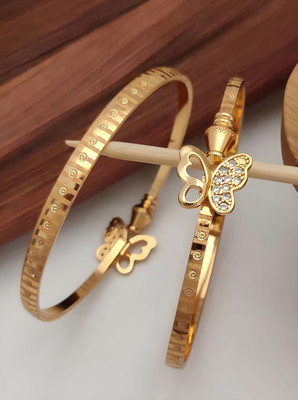EiVAA Brass Gold-plated Bangle Set(Pack of 2)