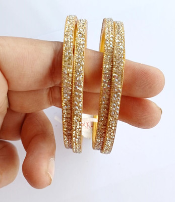 Raju Metal Diamond Gold-plated Bangle Set(Pack of 4)