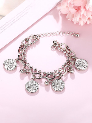 YELLOW CHIMES Alloy Silver Charm Bracelet