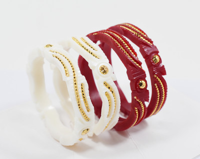 PSYCHFLORE Plastic Gold-plated Bangle Set(Pack of 4)