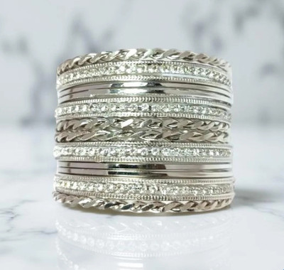 Shivarth Alloy Cubic Zirconia Bangle Set(Pack of 20)