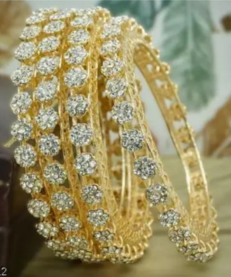 jayajwell Metal Gold-plated Bangle Set(Pack of 4)