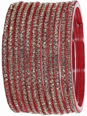 ZOJIYO Glass Cubic Zirconia Bangle(Pack of 12)