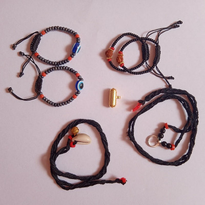 Khushi Traders Mother of Pearl Beads Bangle Set(Pack of 5)