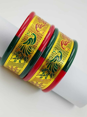 Primectrla Fab Plastic Diamond Gold-plated Bangle Set(Pack of 2)