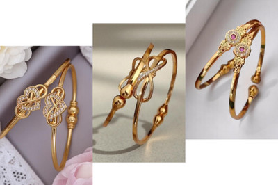 Hetshree Brass Diamond Gold-plated Bangle(Pack of 6)