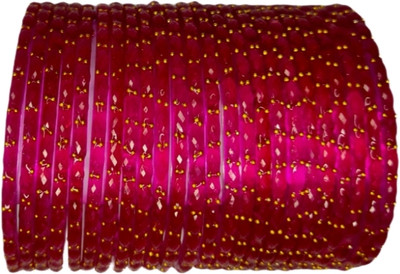 Glasswork Glass Cubic Zirconia Bangle Set(Pack of 10)