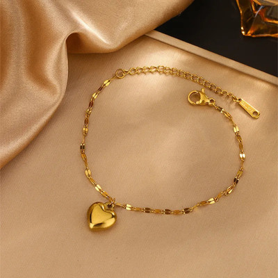 MISS HUI Stainless Steel Gold-plated Charm Bracelet