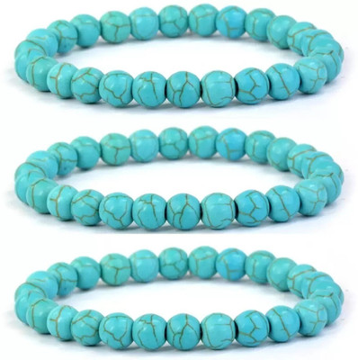 DIVINE SOUVENIRS Stone Turquoise Bracelet(Pack of 3)