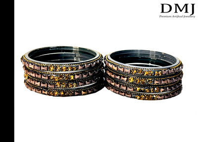 DMJ Glass Bangle Set(Pack of 8)