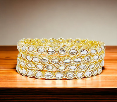 Chrishan Alloy Gold-plated Bangle Set(Pack of 4)