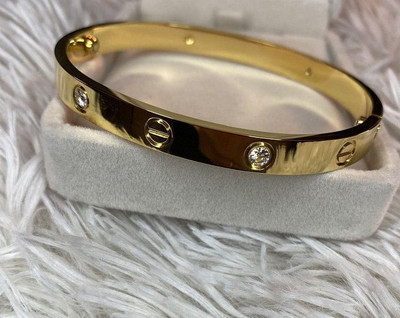 Gleve Stainless Steel Diamond Gold-plated Kada