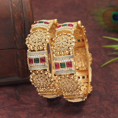 Atulya Brass Gold-plated Bangle(Pack of 2)