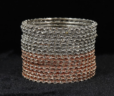 NMII Metal Zircon Gold-plated Bangle Set(Pack of 16)