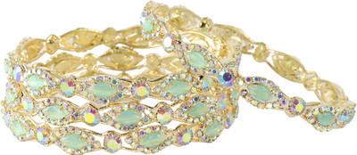 LAVAZZA Metal Diamond, Zircon Bangle Set(Pack of 4)