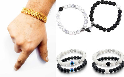 P R Production Brass Charm Bracelet(Pack of 2)