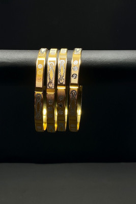 AA COLLECTION Alloy Gold-plated Bangle Set(Pack of 4)