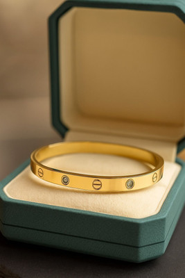 Kradhika Stainless Steel Cubic Zirconia, Zircon Gold-plated Bracelet
