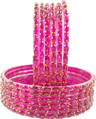 RIJB Glass Beads Bangle Set(Pack of 12)