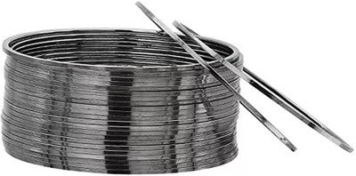 Fab Creations Oxidised Silver Bangle Set(Pack of 10)