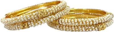 ACCESSHER Brass Gold-plated Bangle Set(Pack of 4)