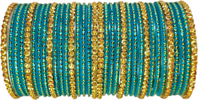 RADHA MOHAN EMPIRE Fabric, Glass Bangle Set(Pack of 34)