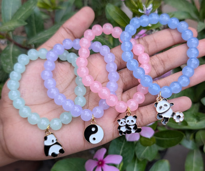 Sividya Glass Charm Bracelet(Pack of 4)