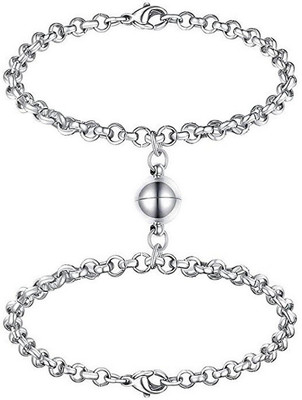 ruby collection Metal, Stainless Steel Bracelet Set(Pack of 2)