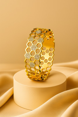 blingjewels Stainless Steel Zircon Gold-plated Bangle