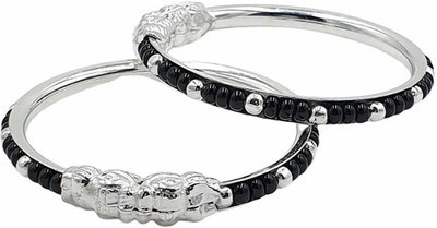 Sahiba Gems Sterling Silver Kada(Pack of 2)
