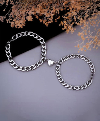 REVERSEA Stainless Steel Sterling Silver Bracelet Set(Pack of 2)