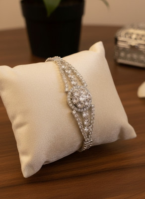 StylishBracelet Alloy Cubic Zirconia Silver Bracelet