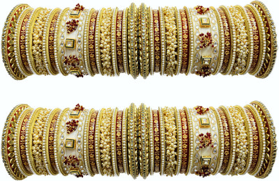 radhya Plastic Pearl, Opal, Diamond, Zircon Gold-plated Chudas