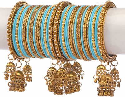 ZINEKA Metal Zircon Gold-plated Bangle Set(Pack of 42)