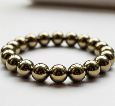 Uroo Enterprise Hematite Beads Gold-plated Bracelet