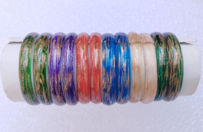 M S suppliers Glass Bangle Set(Pack of 6)