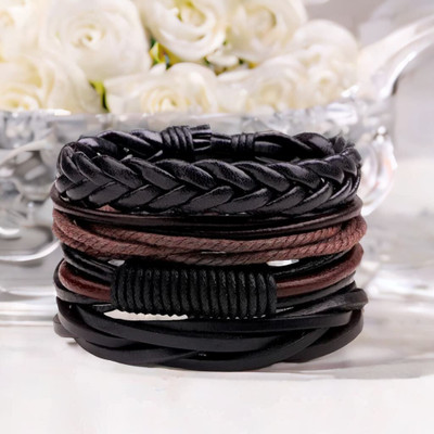 impression Leather Bracelet(Pack of 4)