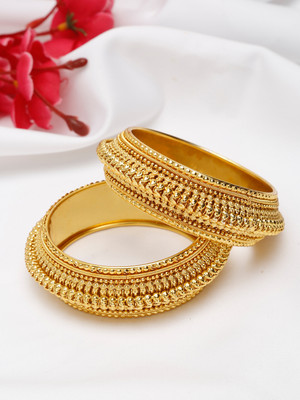 Shining Diva Alloy Gold-plated Bangle(Pack of 2)