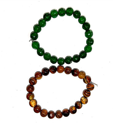 DIVINE SOUVENIRS Rudraksha Crystal Bracelet Set(Pack of 2)