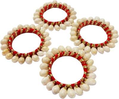 nitya fashion Shell Rhodium Bangle(Pack of 4)