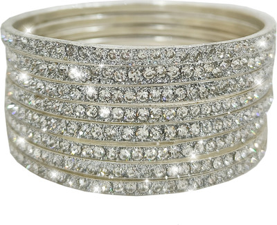 Royal Bangles Metal Zircon Bangle Set(Pack of 8)